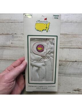 THE MASTERS Golf Glove Leather Augusta National LADIES LG Regular Pink Ball Mark
